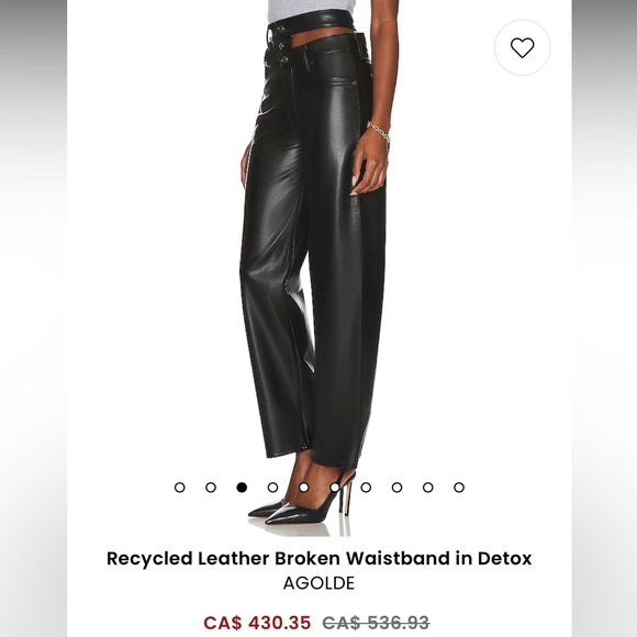 NWOT AGOLDE Recycled Leather Broken Waistband in Detox - Picture 3 of 5